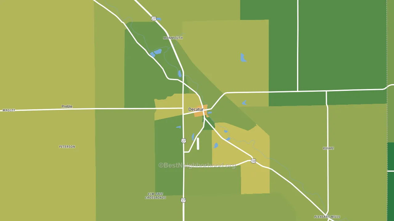 Decatur, IN block-group voter-turnout map