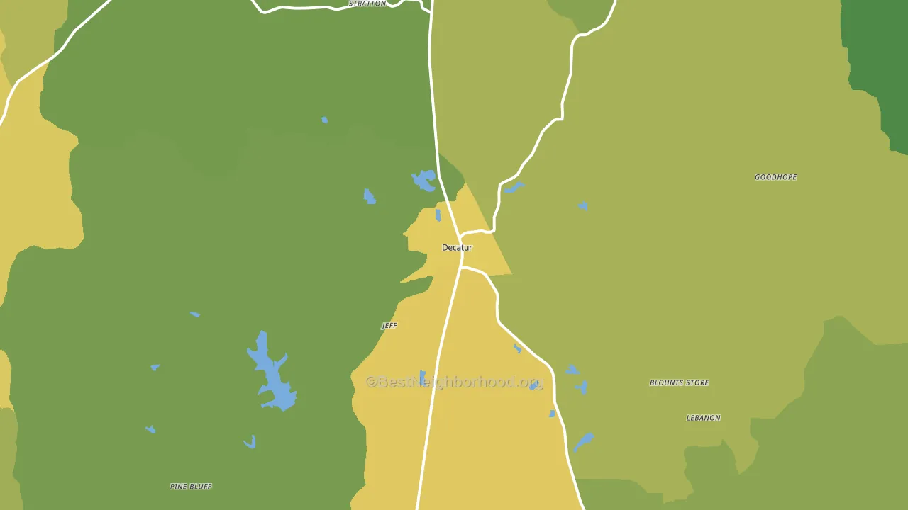 Decatur, MS block-group voter-turnout map