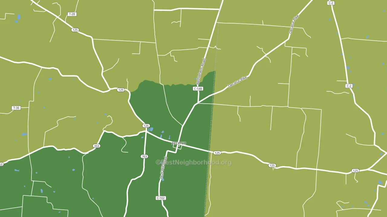 Decatur, OH block-group voter-turnout map