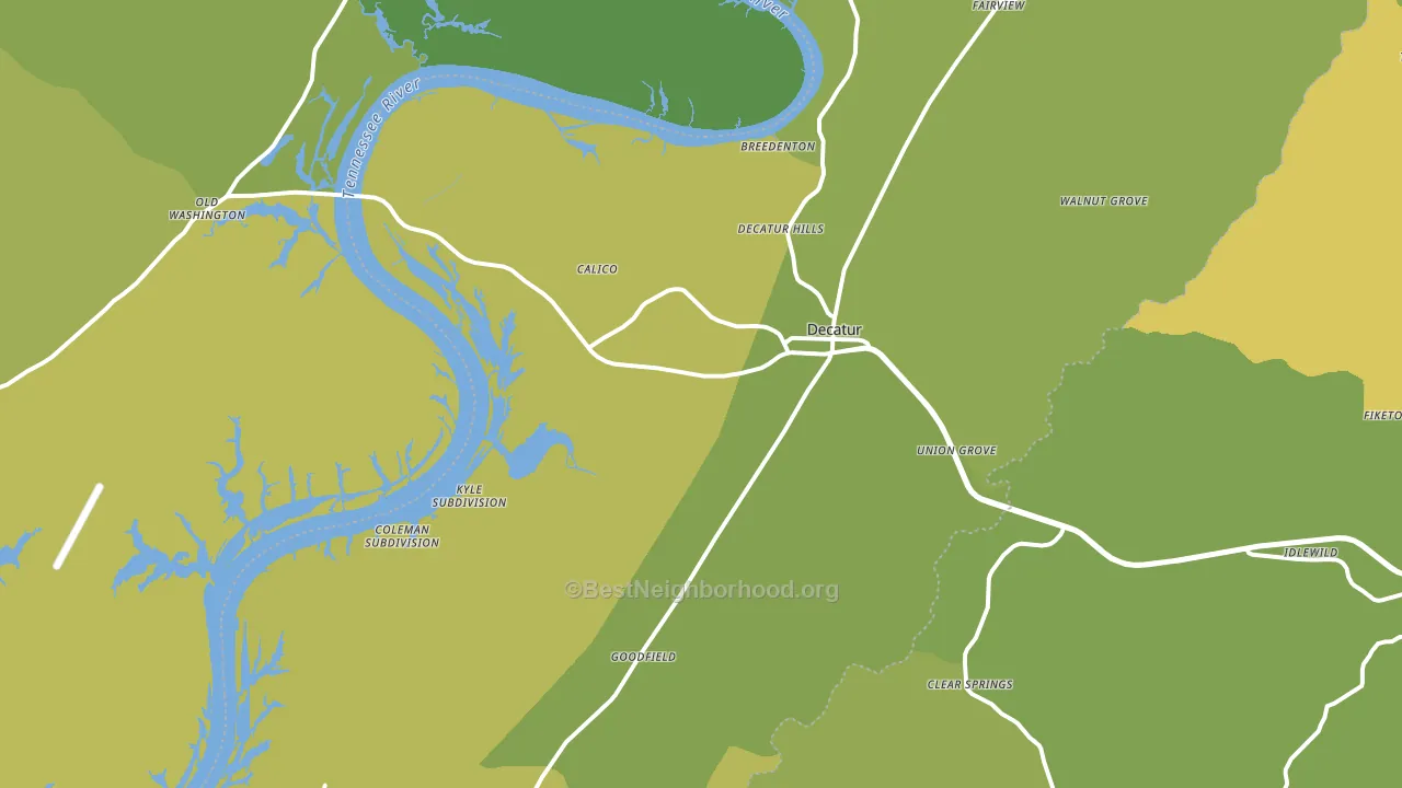 Decatur, TN block-group voter-turnout map