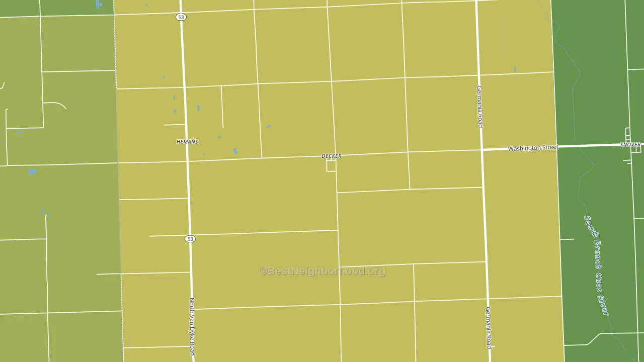 Decker, MI block-group voter-turnout map