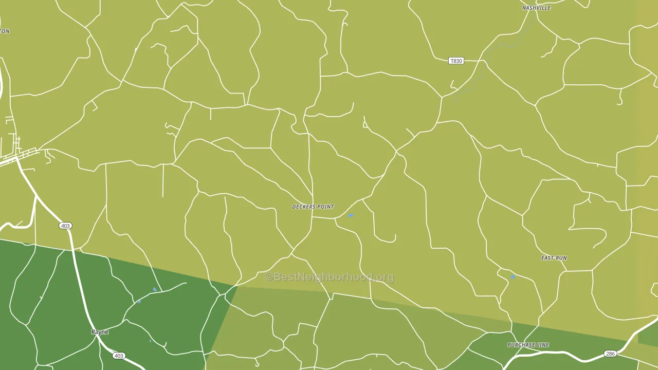 Deckers Point, PA block-group voter-turnout map