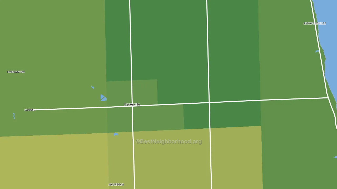 Deckerville, MI block-group voter-turnout map