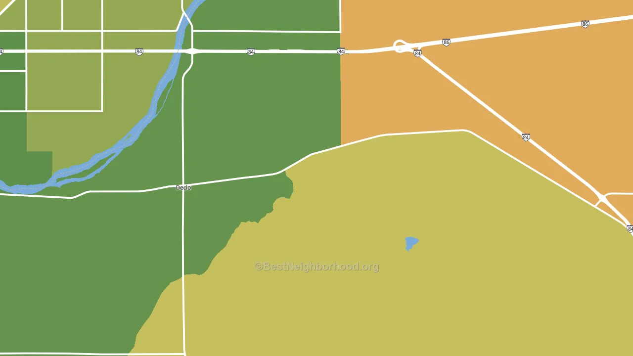 Declo, ID block-group voter-turnout map