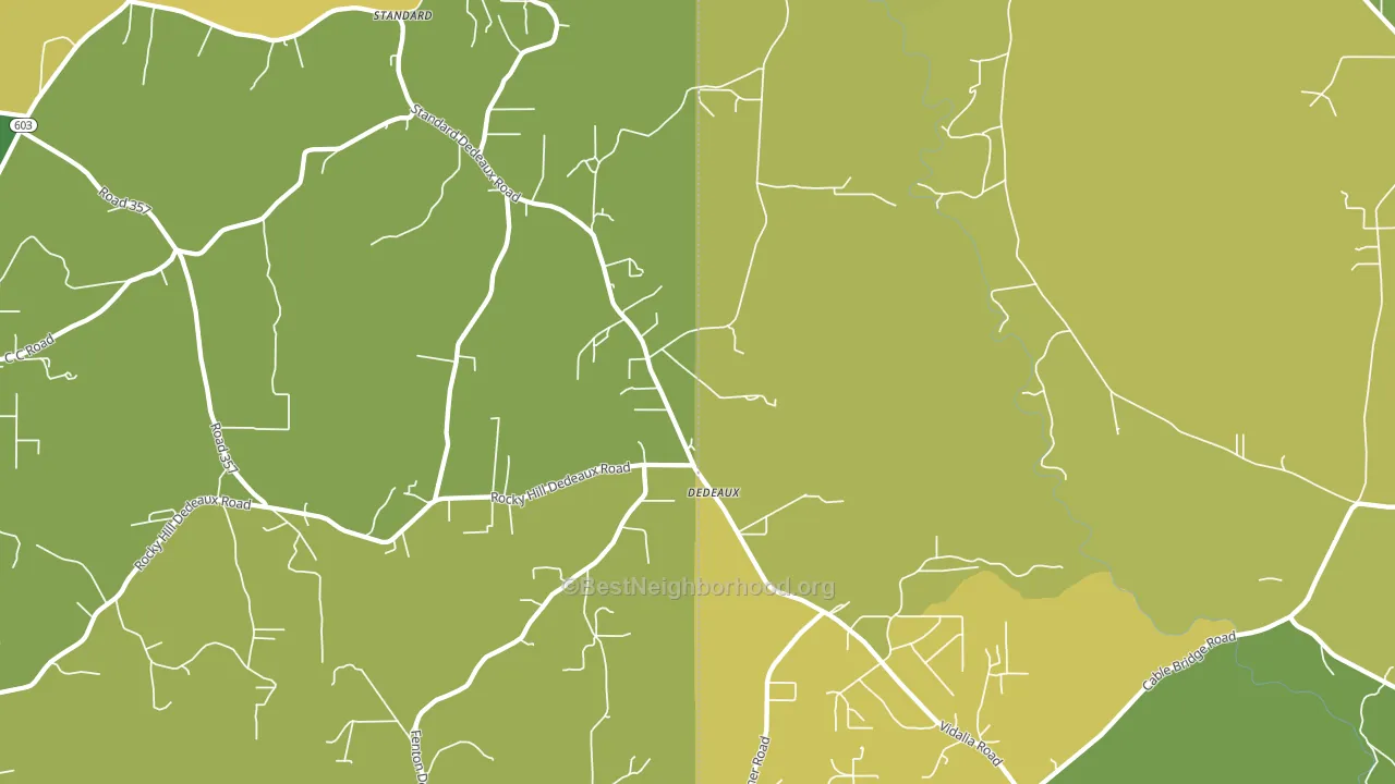 Dedeaux, MS block-group voter-turnout map