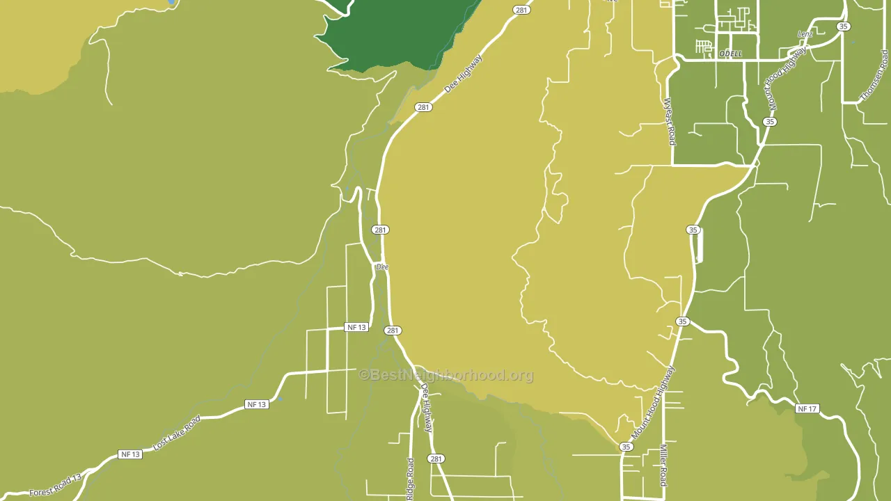 Dee, OR block-group voter-turnout map