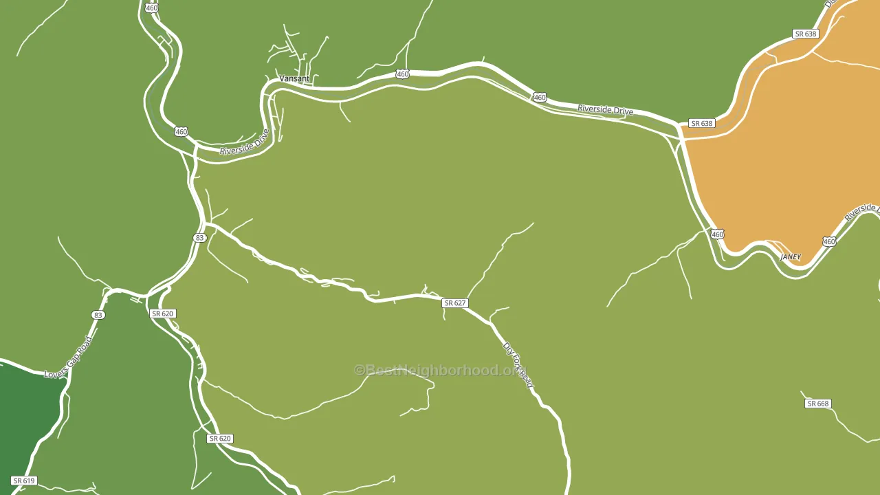 Deel, VA block-group voter-turnout map