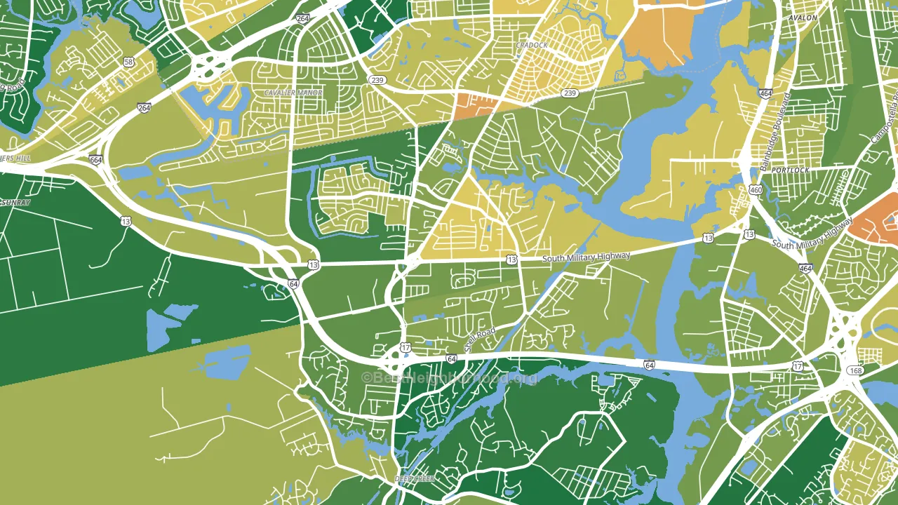 Deep Creek North, Chesapeake, VA block-group voter-turnout map