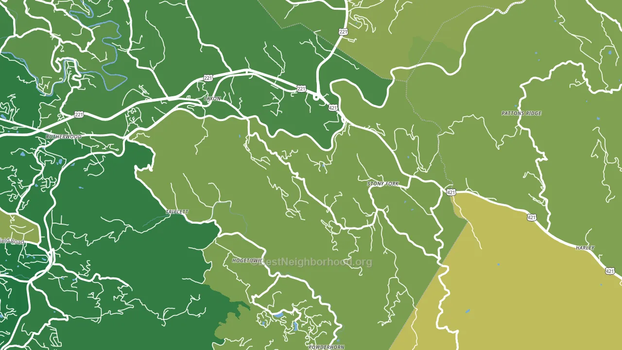 Deep Gap, NC block-group voter-turnout map