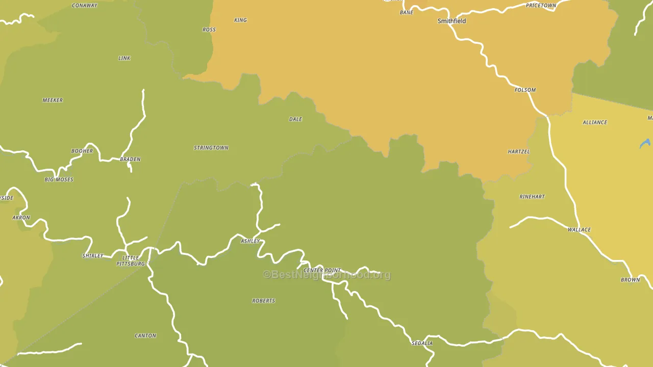 Deep Valley, WV block-group voter-turnout map