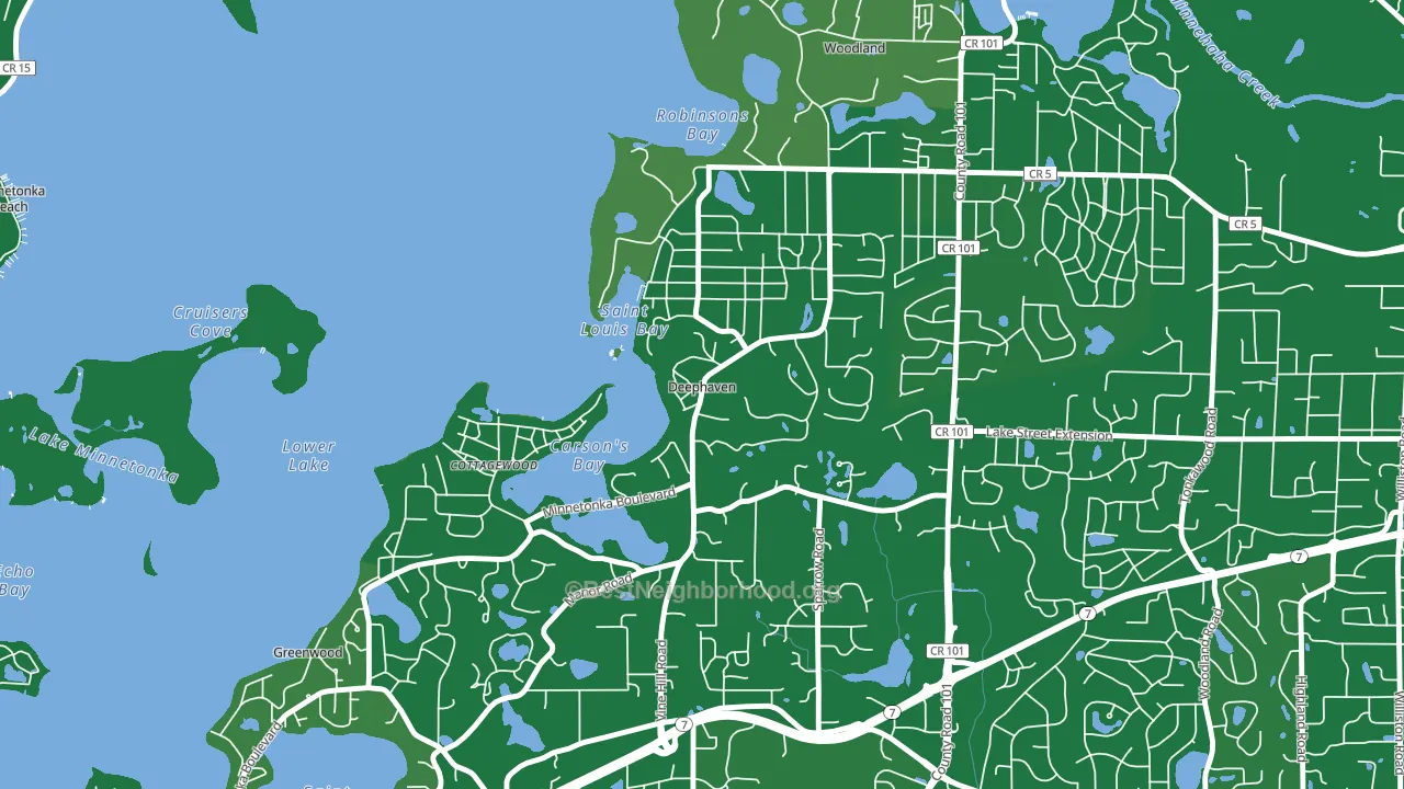 Deephaven, MN block-group voter-turnout map