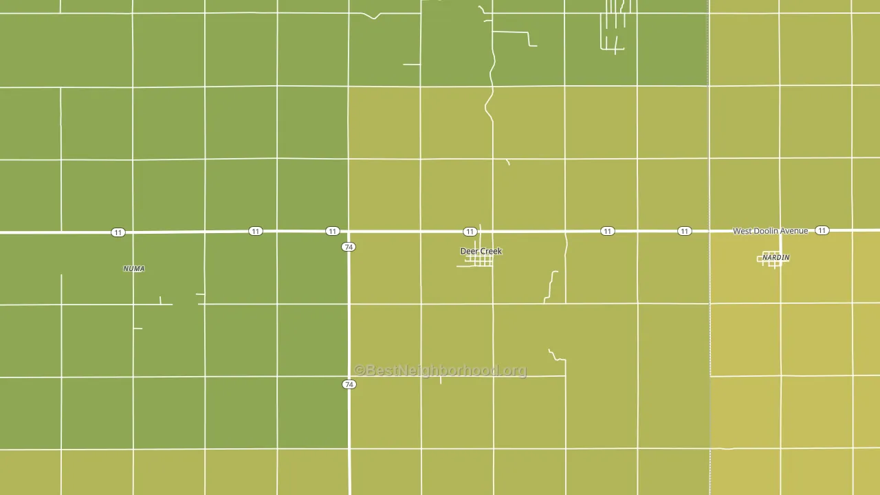 Deer Creek, OK block-group voter-turnout map