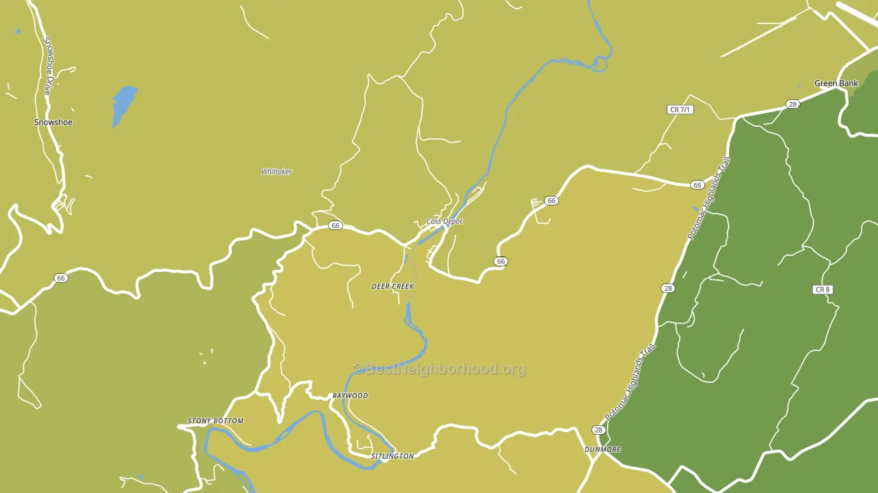Deer Creek, WV block-group voter-turnout map