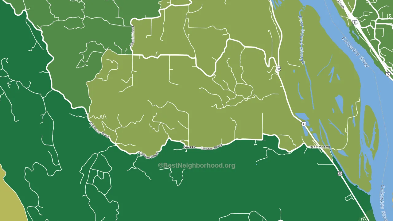 Deer Island, OR block-group voter-turnout map