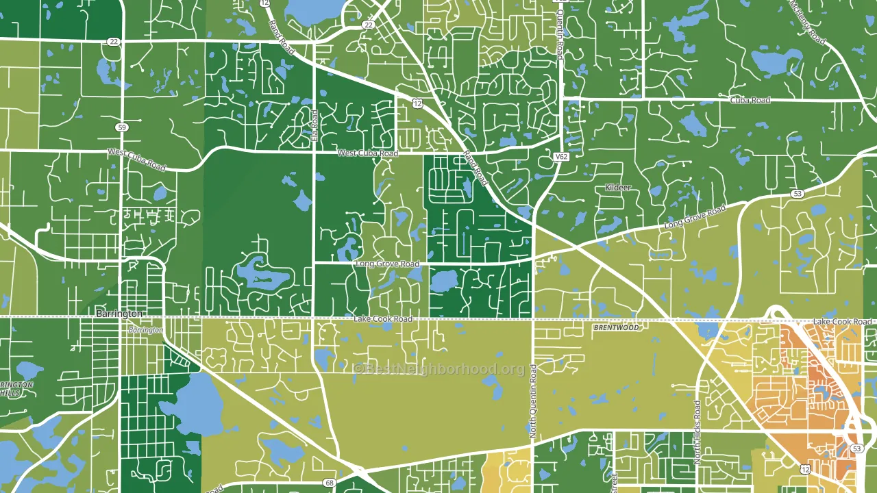Deer Park, IL block-group voter-turnout map