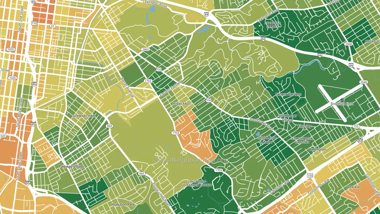 Deer Park, Louisville, KY block-group voter-turnout map