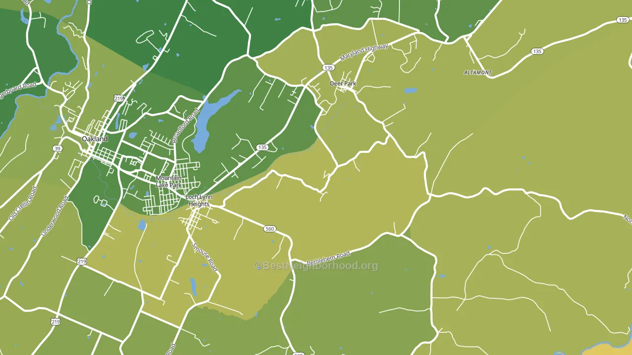 Deer Park, MD block-group voter-turnout map