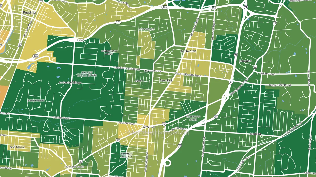 Deer Park, OH block-group voter-turnout map
