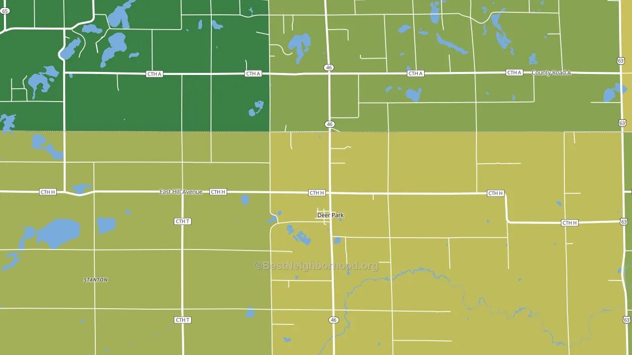 Deer Park, WI block-group voter-turnout map