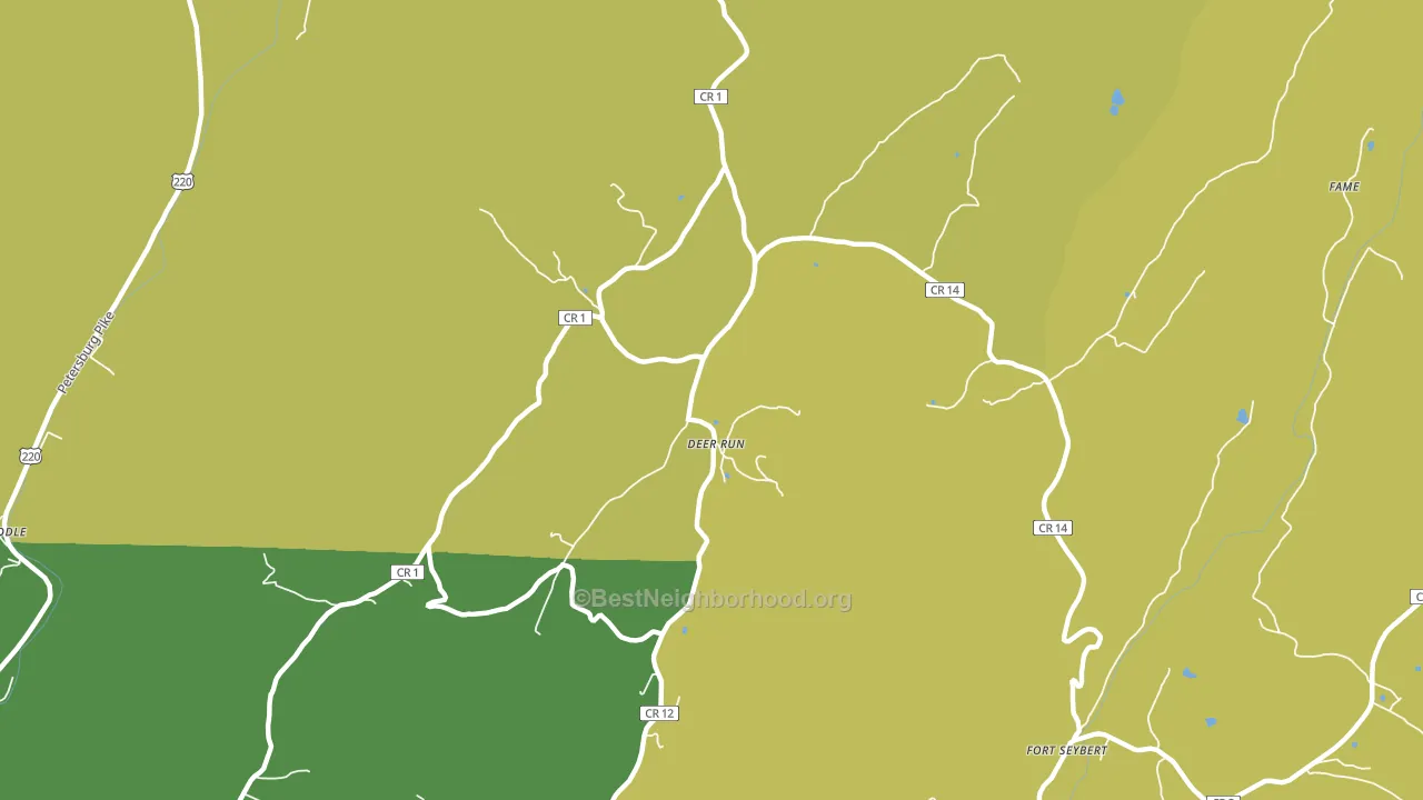 Deer Run, WV block-group voter-turnout map