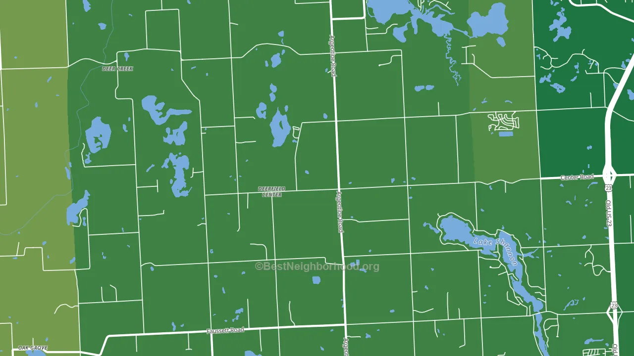 Deerfield Center, MI block-group voter-turnout map