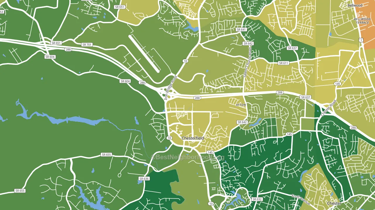 Deerfield Estates, VA block-group voter-turnout map