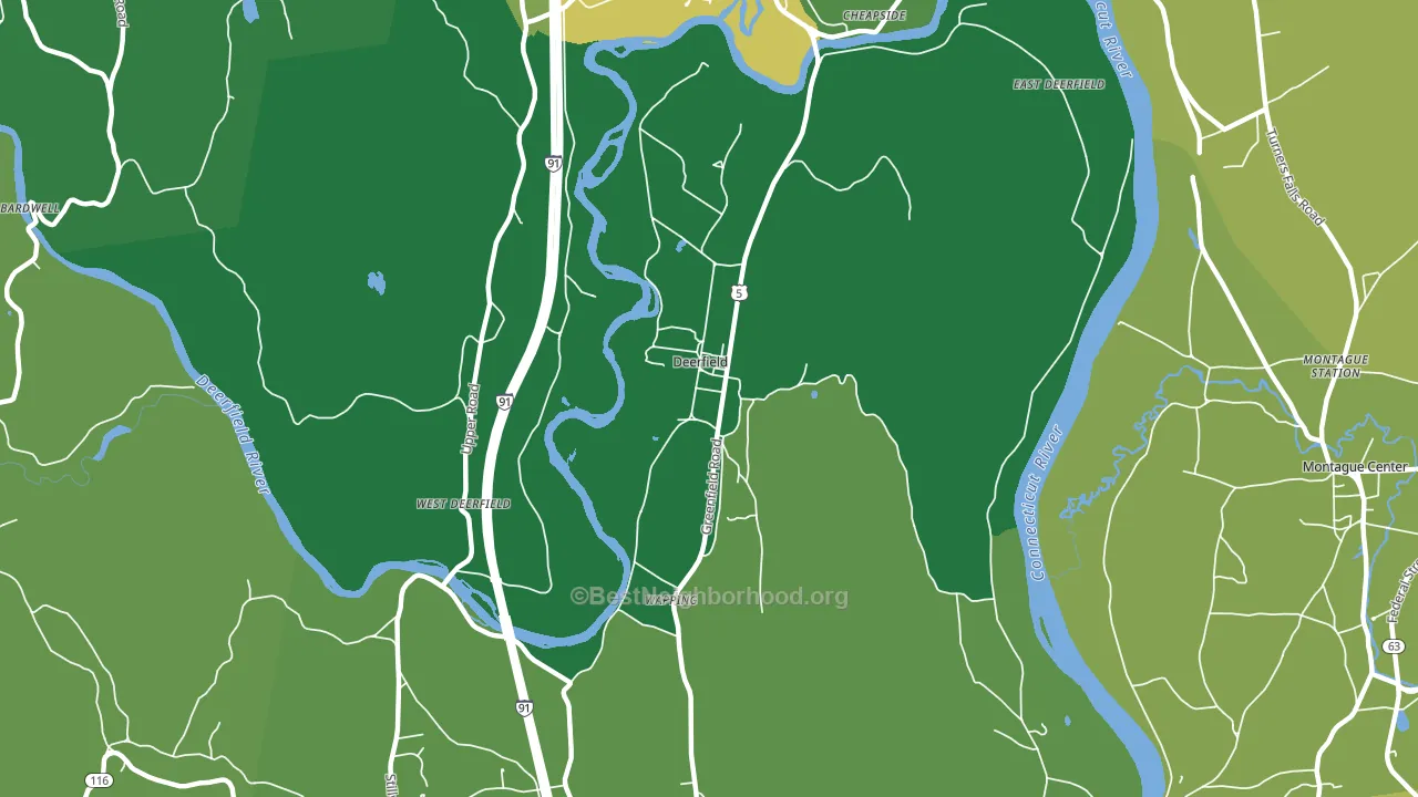 Deerfield, MA block-group voter-turnout map