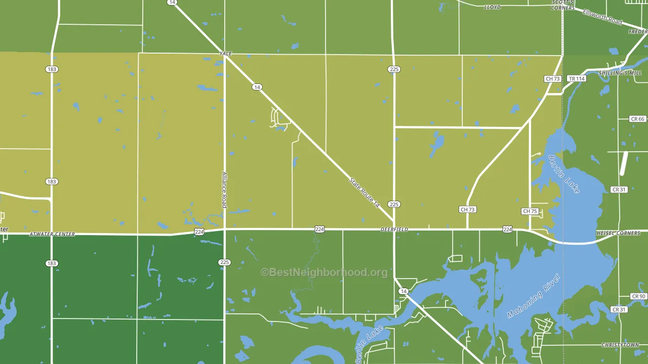 Deerfield, OH block-group voter-turnout map