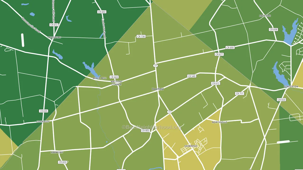 Deerfield Street, NJ block-group voter-turnout map