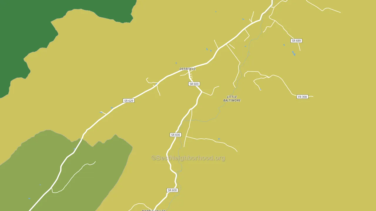 Deerfield, VA block-group voter-turnout map