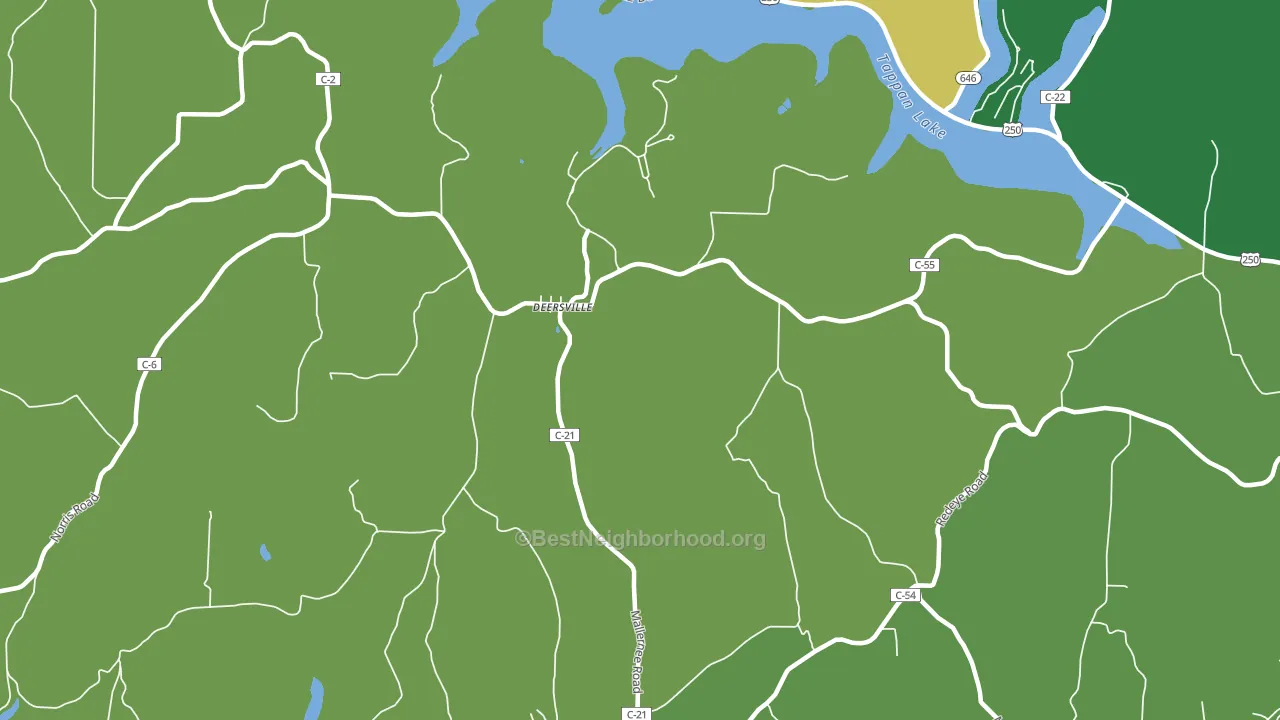 Deersville, OH block-group voter-turnout map