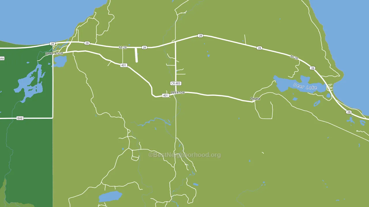Deerton, MI block-group voter-turnout map