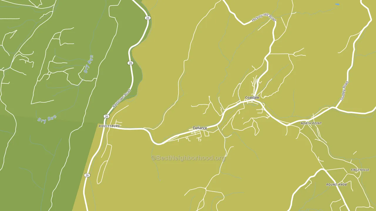 Defiance, PA block-group voter-turnout map