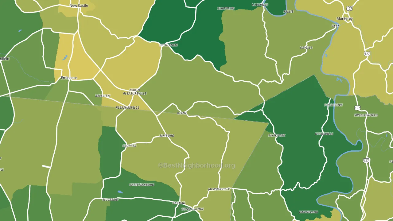 DeFoe, KY block-group voter-turnout map