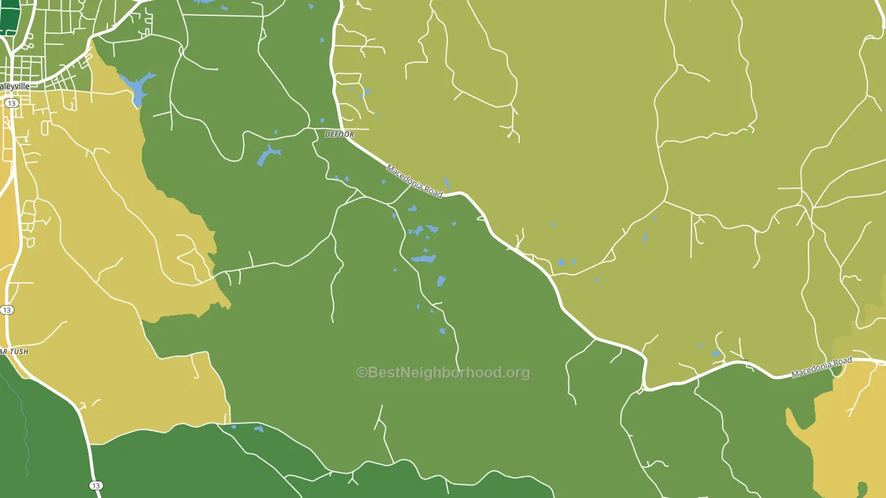 DeFoor, AL block-group voter-turnout map