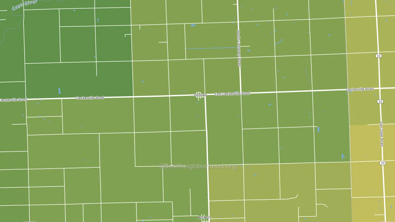 DeFord, MI block-group voter-turnout map