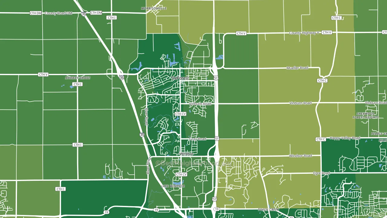 DeForest, WI block-group voter-turnout map