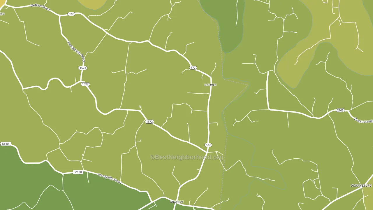 Defries, KY block-group voter-turnout map