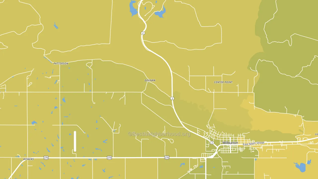 Degnan, OK block-group voter-turnout map