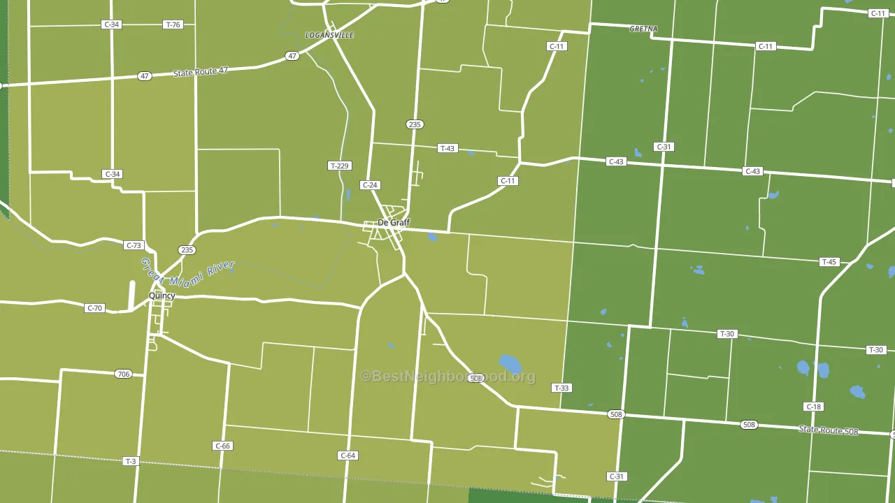DeGraff, OH block-group voter-turnout map