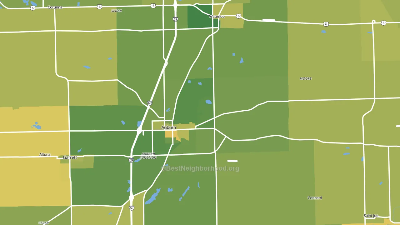 DeKalb County, IN block-group voter-turnout map