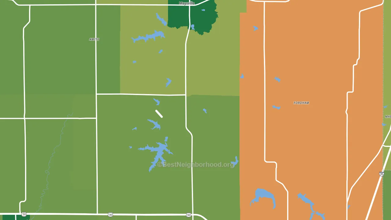 DeKalb County, MO block-group voter-turnout map