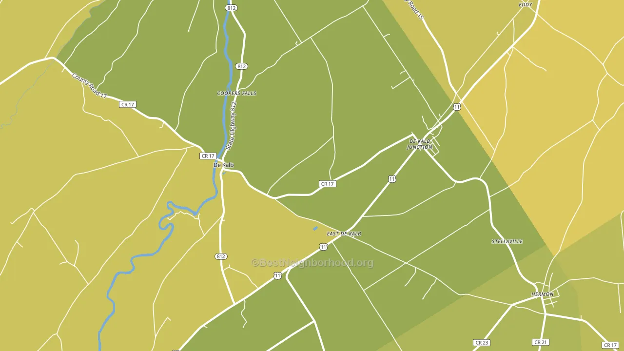 DeKalb Junction, NY block-group voter-turnout map
