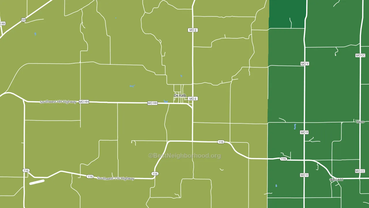 DeKalb, MO block-group voter-turnout map