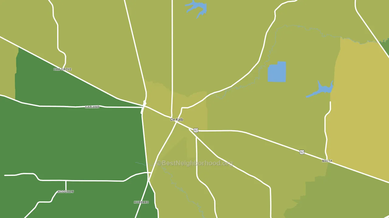 DeKalb, TX block-group voter-turnout map