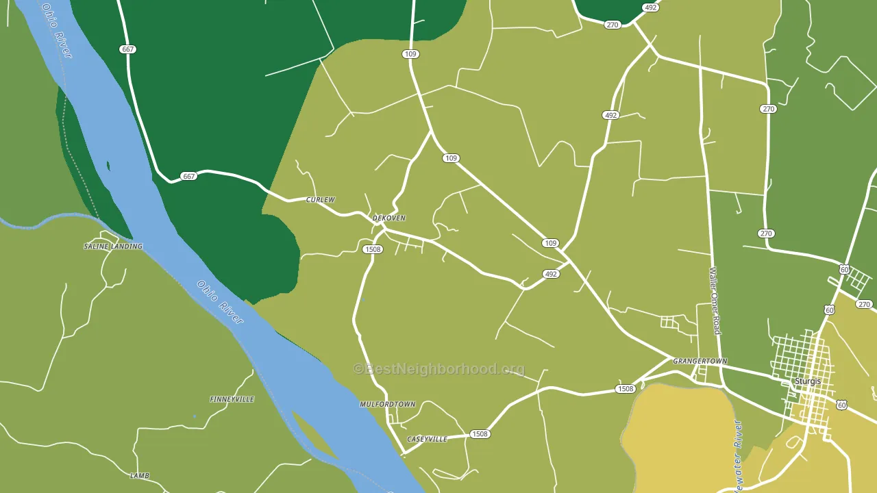 DeKoven, KY block-group voter-turnout map