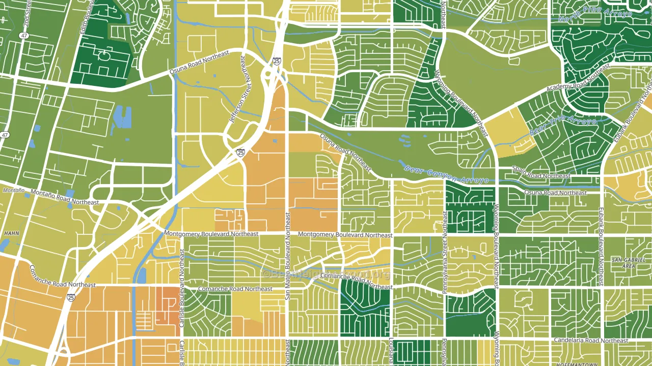 Del Norte, Albuquerque, NM block-group voter-turnout map