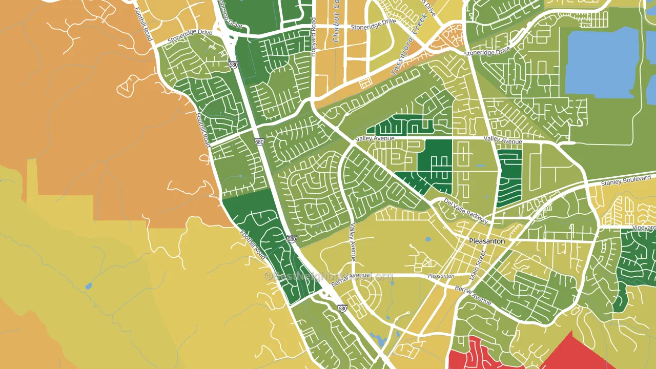 Del Prado, Pleasanton, CA block-group voter-turnout map