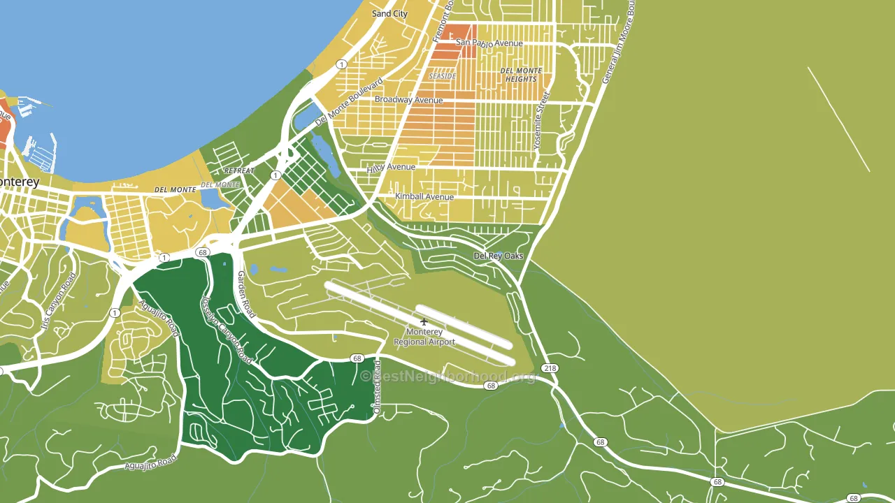 Del Rey Oaks, CA block-group voter-turnout map