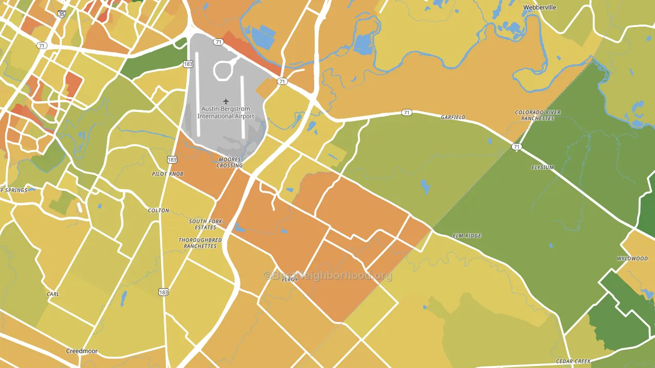 Del Valle, TX block-group voter-turnout map